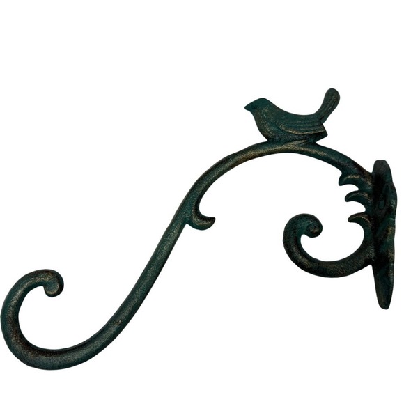 Cast Iron Bird Plant Hanger Wall Hook Decorative Garden Decor Teal Outdoor 10" - Picture 6 of 6